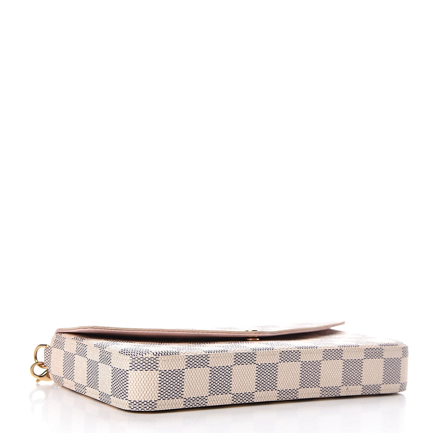 Damier Azur Pochette Felicie Chain Wallet Rose Ballerine