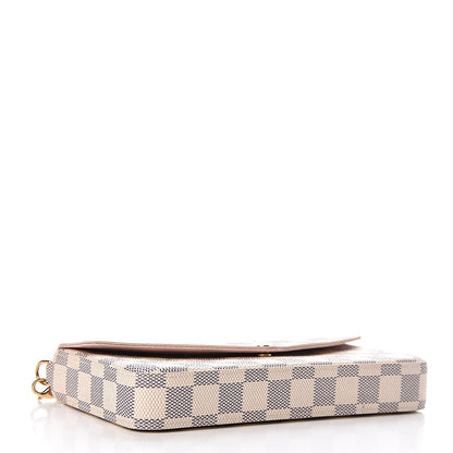 Louis Vuitton Damier Azur Pochette Felicie Chain Wallet Rose Ballerine 5 of 12