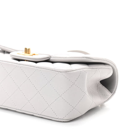 Chanel Lambskin Quilted Mini Top Handle Rectangular Flap Grey 10 of 11