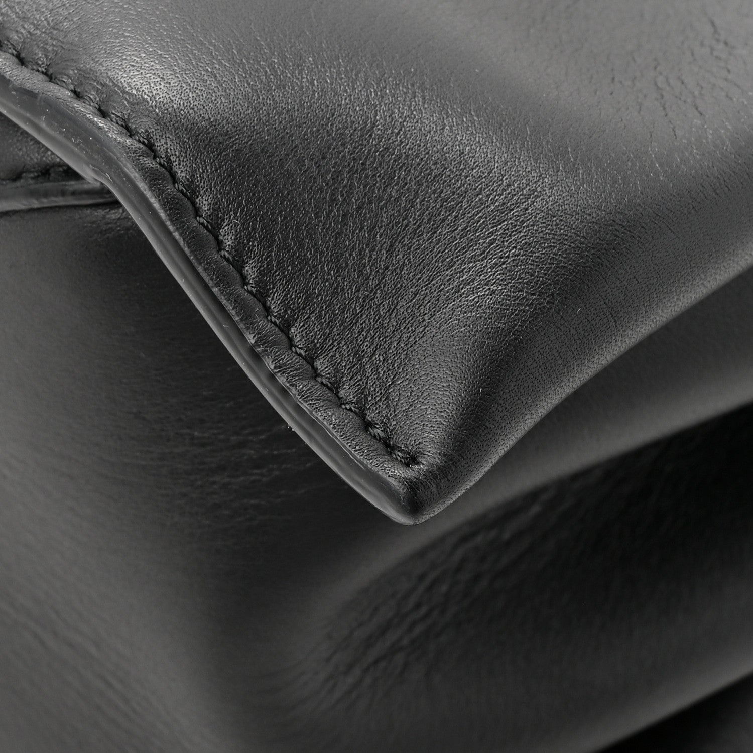 Celine Supple Natural Calfskin Medium Tri-Fold Bag Black 14 of 14