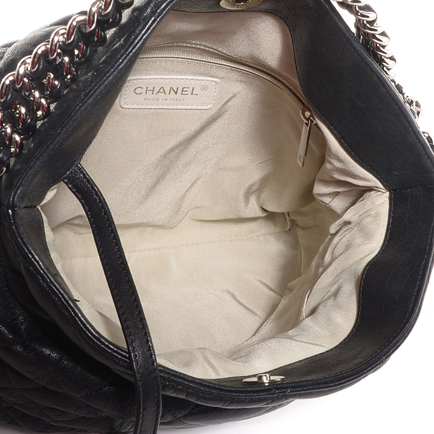 Chanel Crumpled Lambskin Chain Around Hobo Black 5 of 7