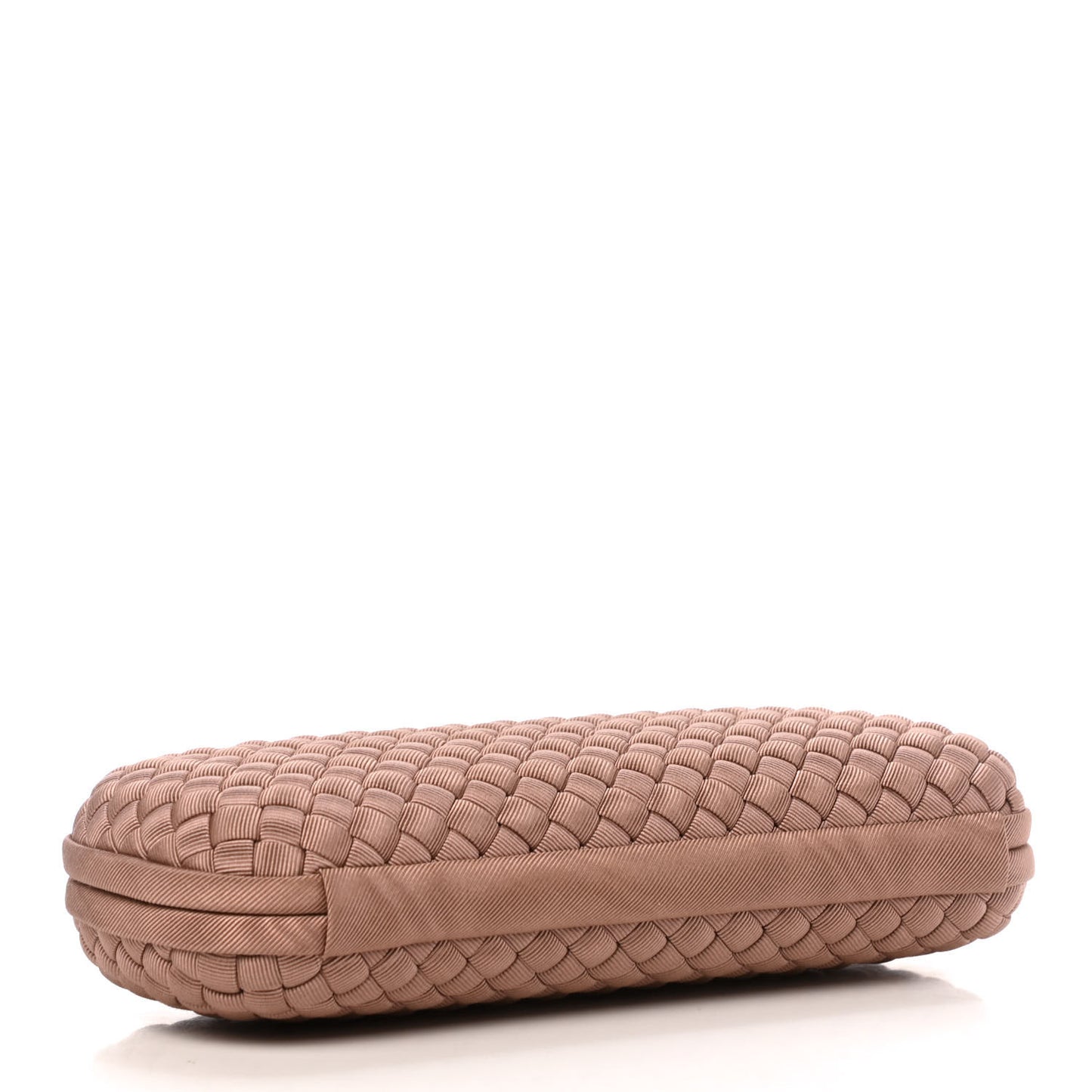 Satin Intreccio Impero Stretch Knot Clutch Camel