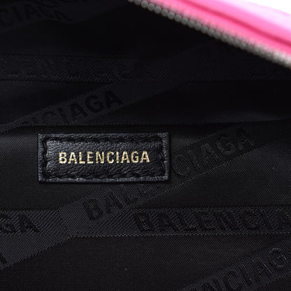 Balenciaga Shiny Goatskin Allover Logo Embossed XXS Souvenir Belt Bag Acid Pink 6 of 8