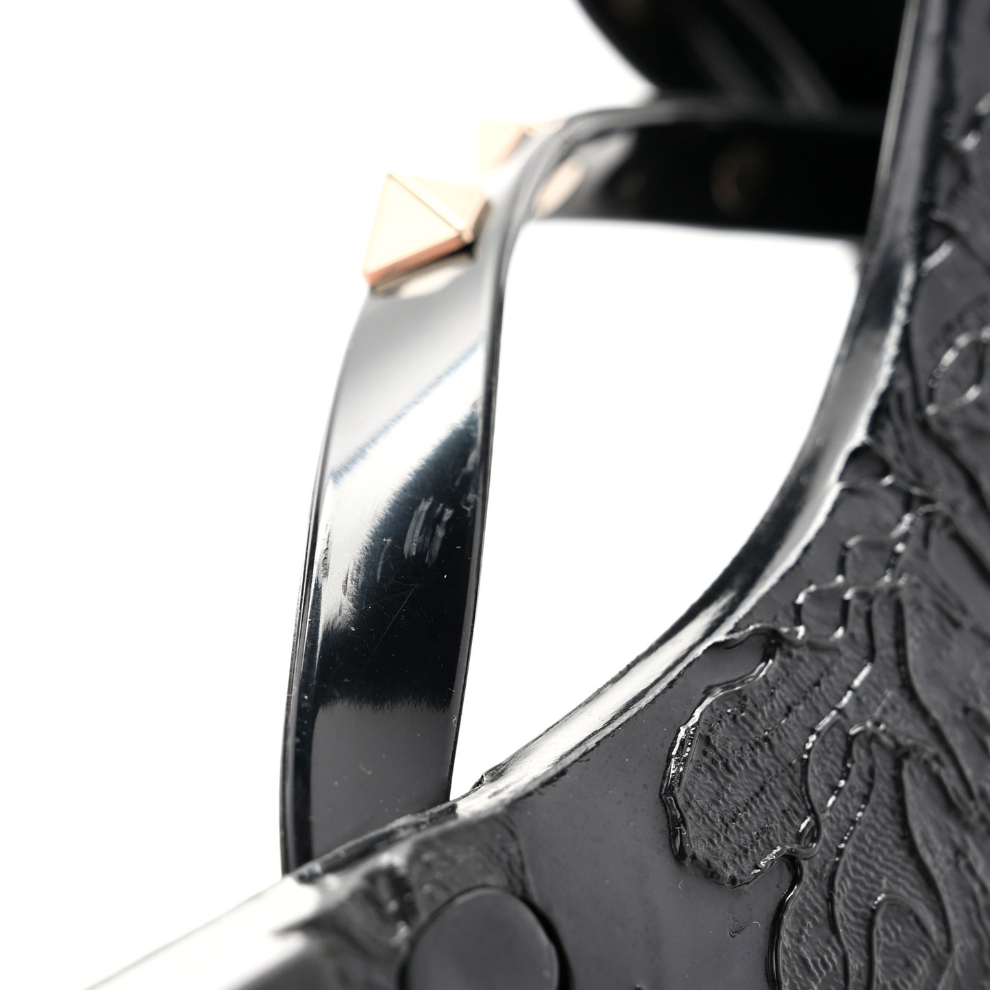 PVC Jelly Rockstud Bow Thong Sandals 39 Black