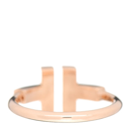 Tiffany 18K Rose Gold Diamond Mother of Pearl T Wire Ring 49 5 4 of 5