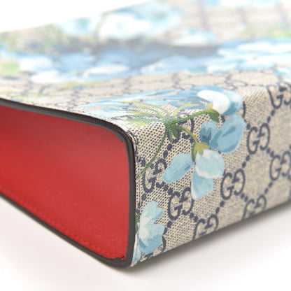 Gucci GG Supreme Monogram Blooms Large Cosmetic Case Beige Blue Navy Hibiscus Red 8 of 10
