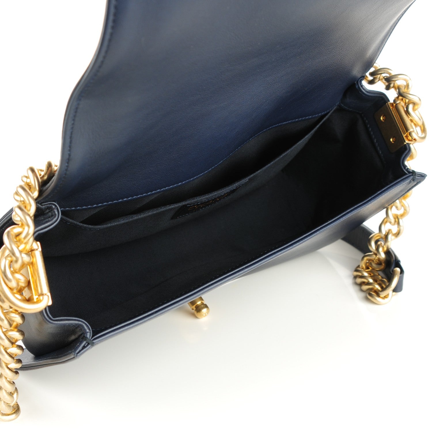 Chanel Braided Sheepskin Medium Boy Reverso Flap Navy Blue 5 of 7