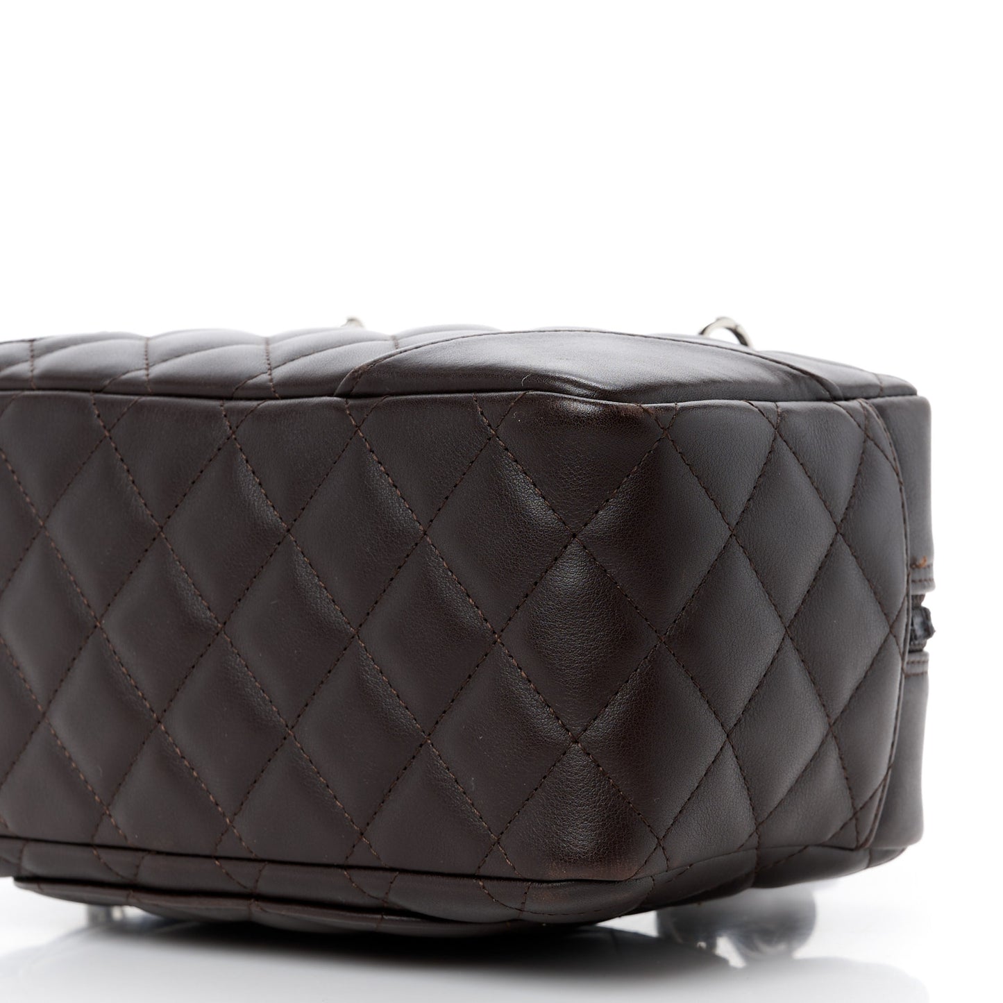 Calfskin Quilted Small Cambon Bowler Dark Brown