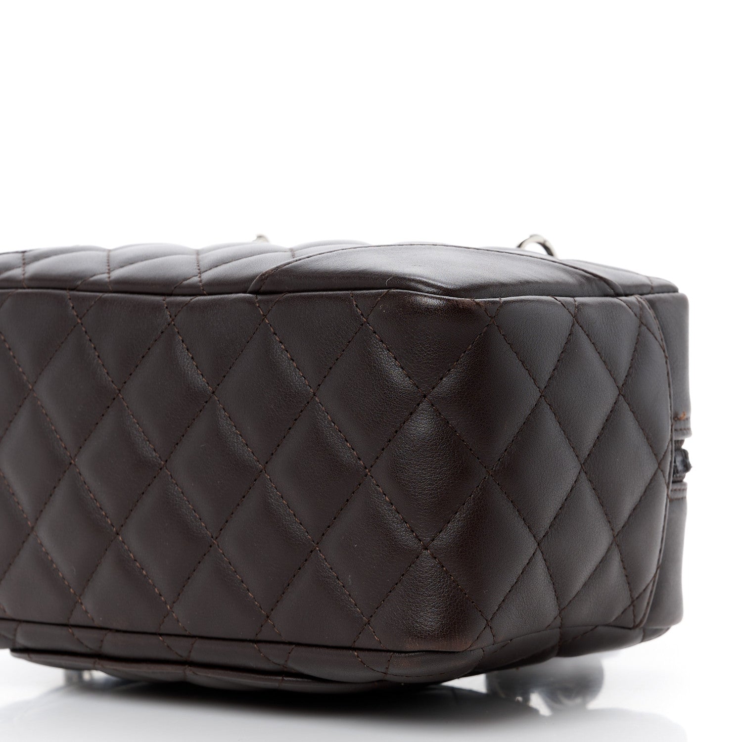 Chanel Calfskin Quilted Small Cambon Bowler Dark Brown 11 of 12