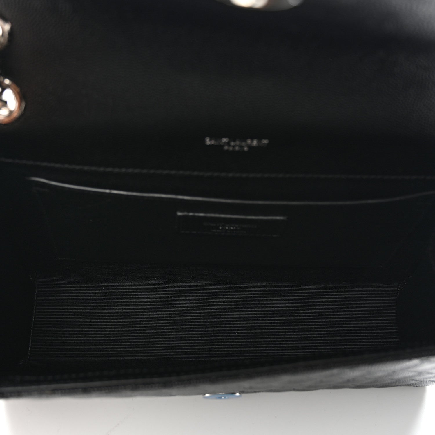 Saint Laurent Grain De Poudre Textured Mixed Matelasse Triquilt Medium Monogram Satchel Black 5 of 11