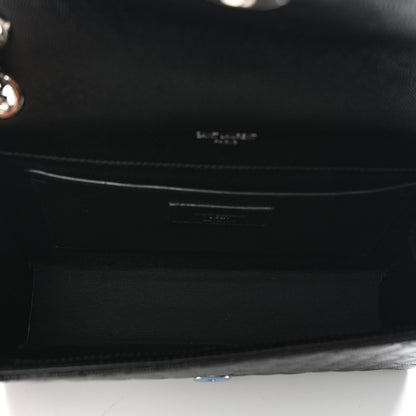 Saint Laurent Grain De Poudre Textured Mixed Matelasse Triquilt Medium Monogram Satchel Black 5 of 11