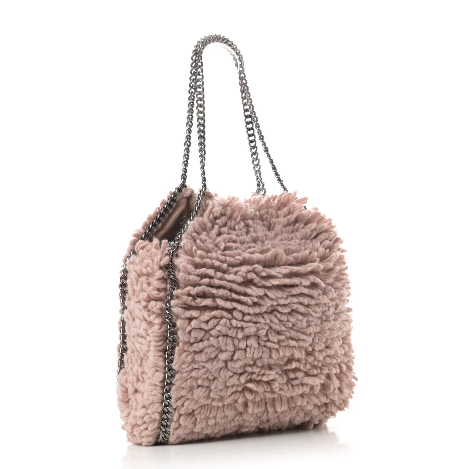 Stella McCartney Wool Fur Small Falabella Tote Pink 3 of 11