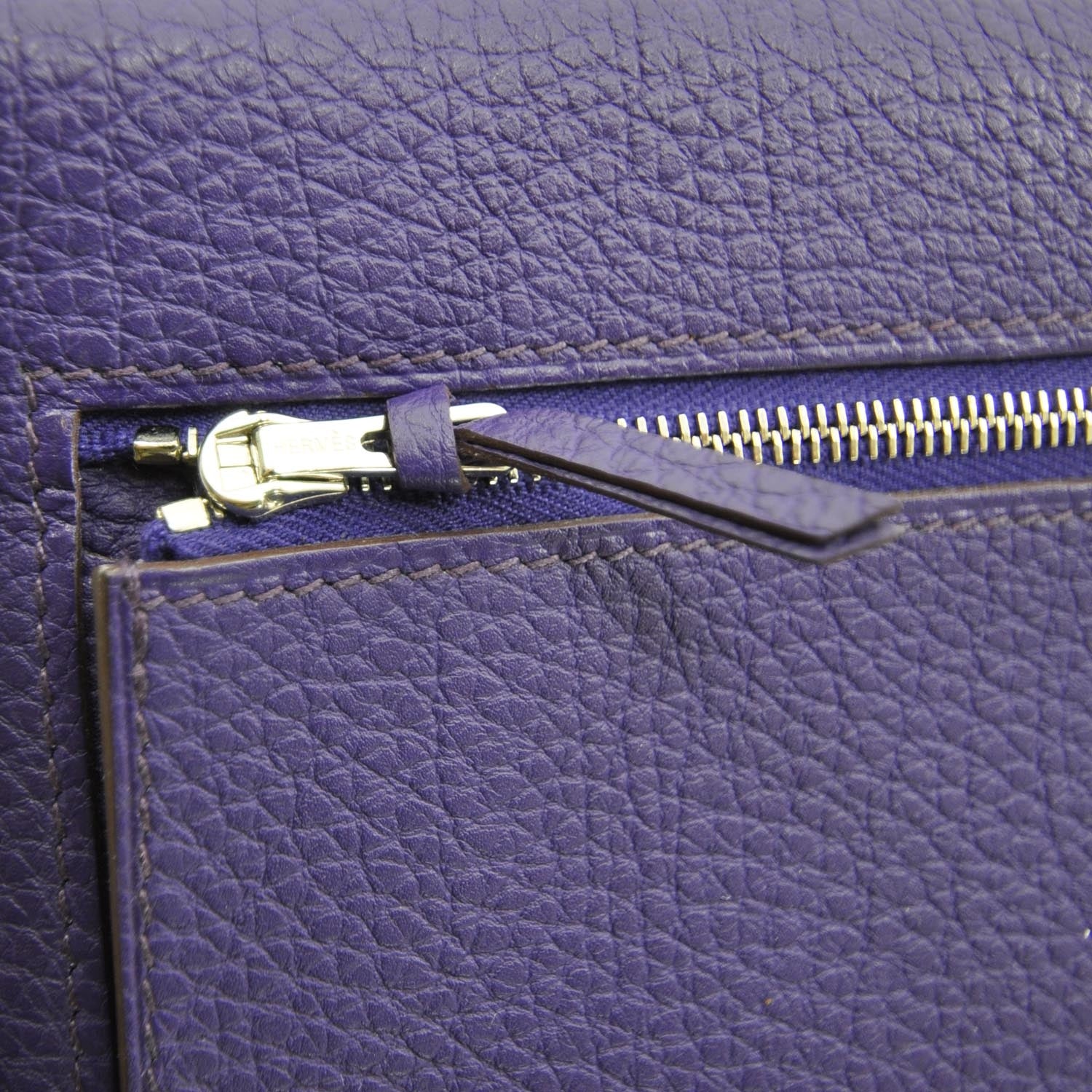 Hermes Togo Dogon Compact Wallet Iris Purple 7 of 8