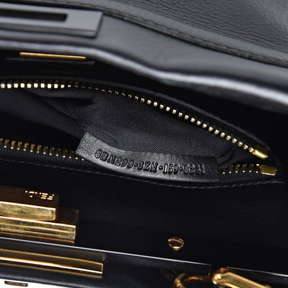 Fendi Vitello Seta Shiny Nappa Medium Peekaboo Iconic Satchel Black 8 of 12