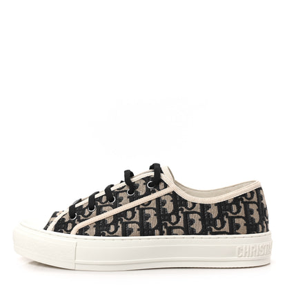 Christian Dior Canvas Oblique Walk'N'Dior Low Top Sneakers 41 Deep Blue 1 of 8