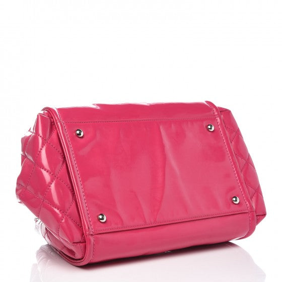 Chanel Vinyl Lipstick Ligne Accordion Tote Pink 4 of 11