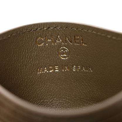 Chanel Calfskin Lizard Embossed Crococo Card Holder Dark Khaki 6 of 8