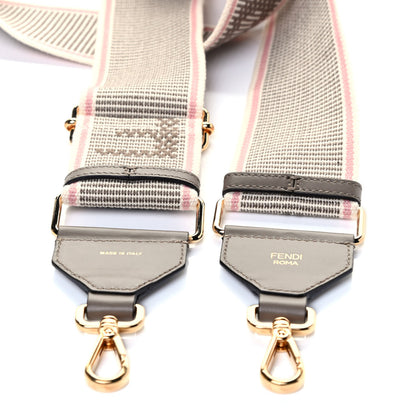 Fendi Cannete Ribbon Poly Vitello King Logo Adjustable Strap You Pergamena Acquerello Tartufo 3 of 4