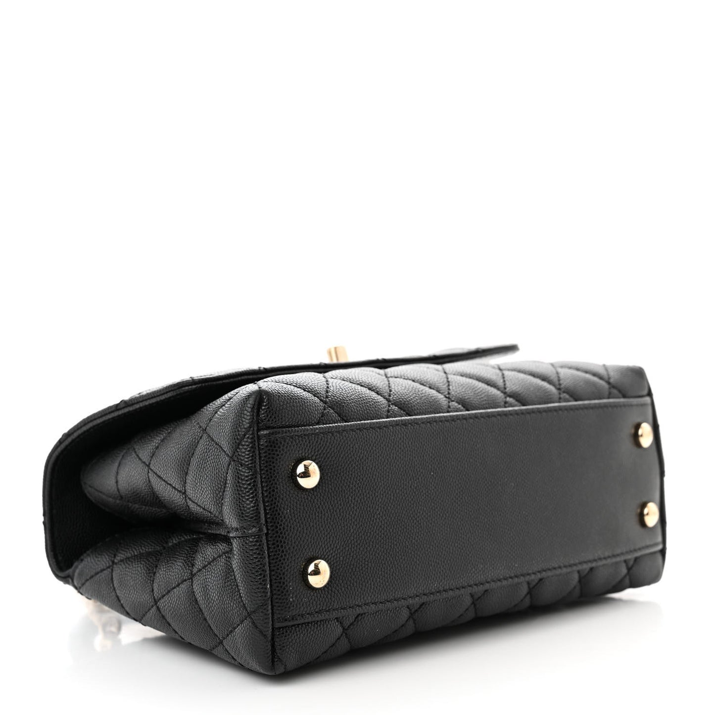 Caviar Quilted Mini Coco Handle Flap Black