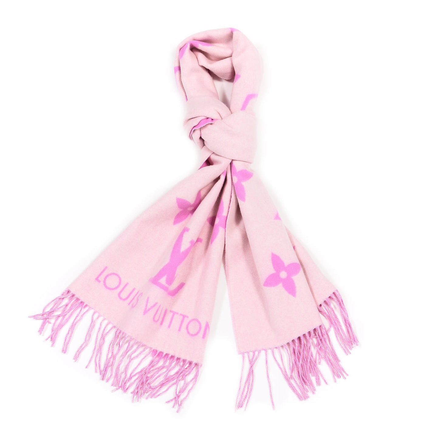 Cashmere Monogram Reykjavik Scarf White Pink