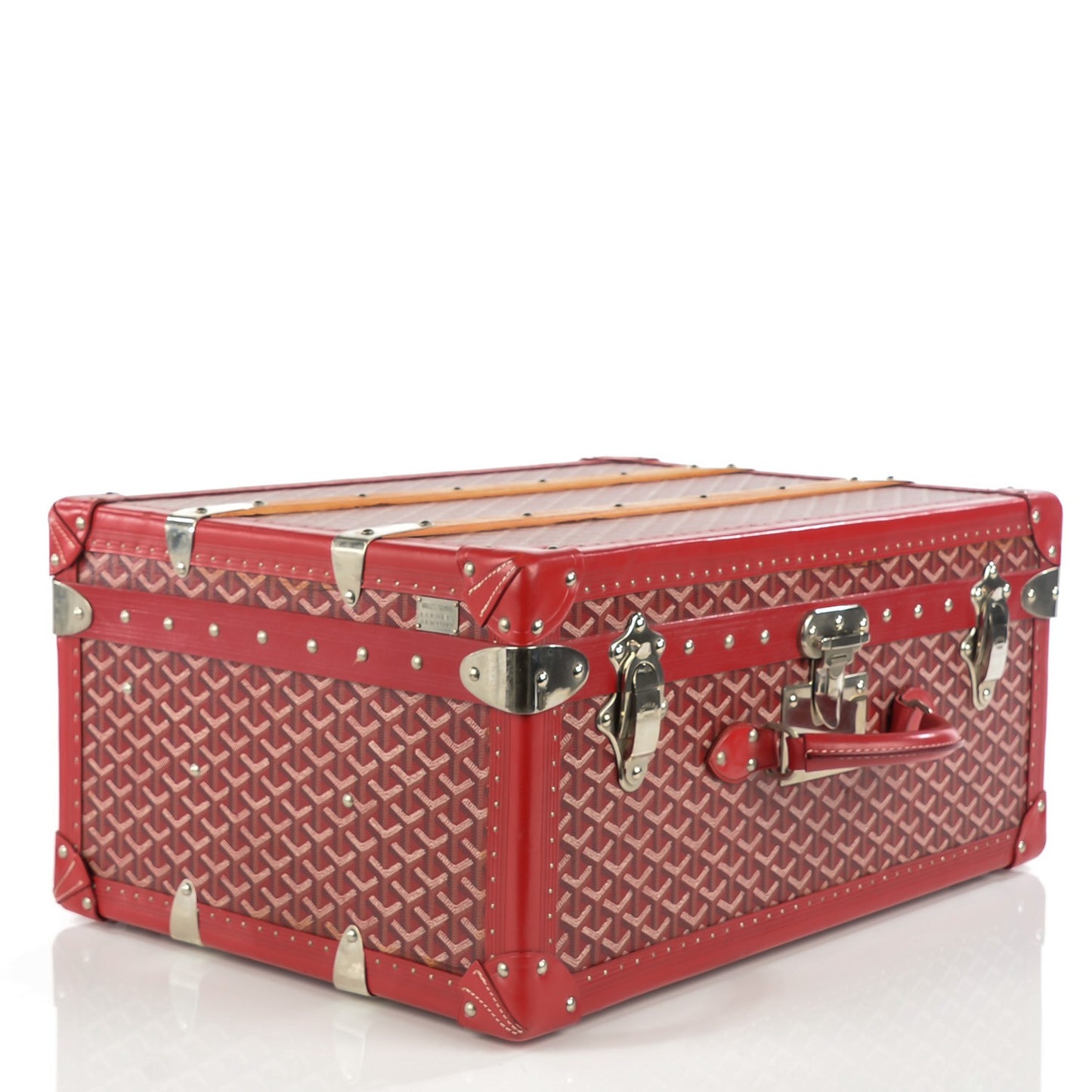 Goyardine Valise Palace 55 Travel Trunk Red