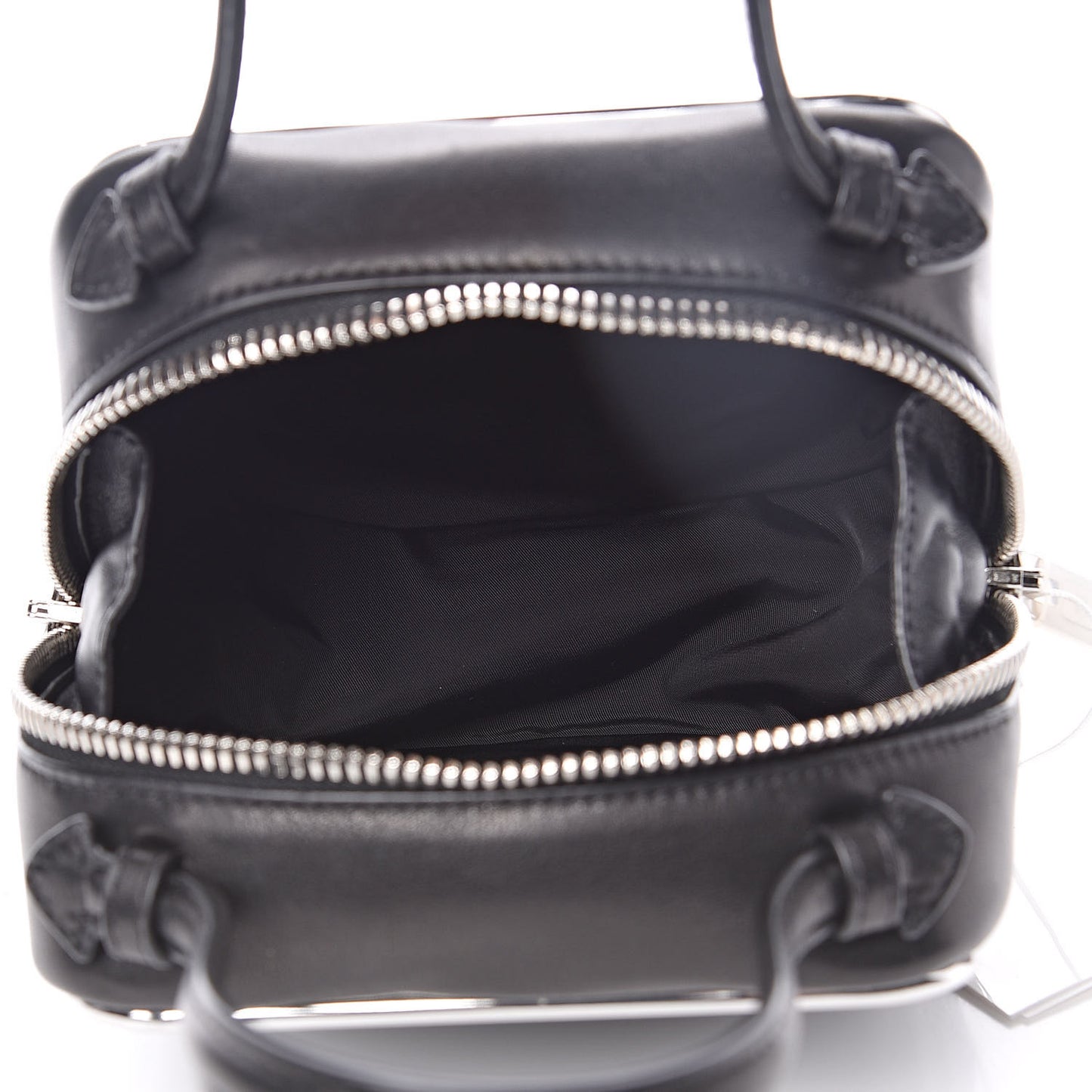 Supple Calfskin Halo Top Handle Bag Black