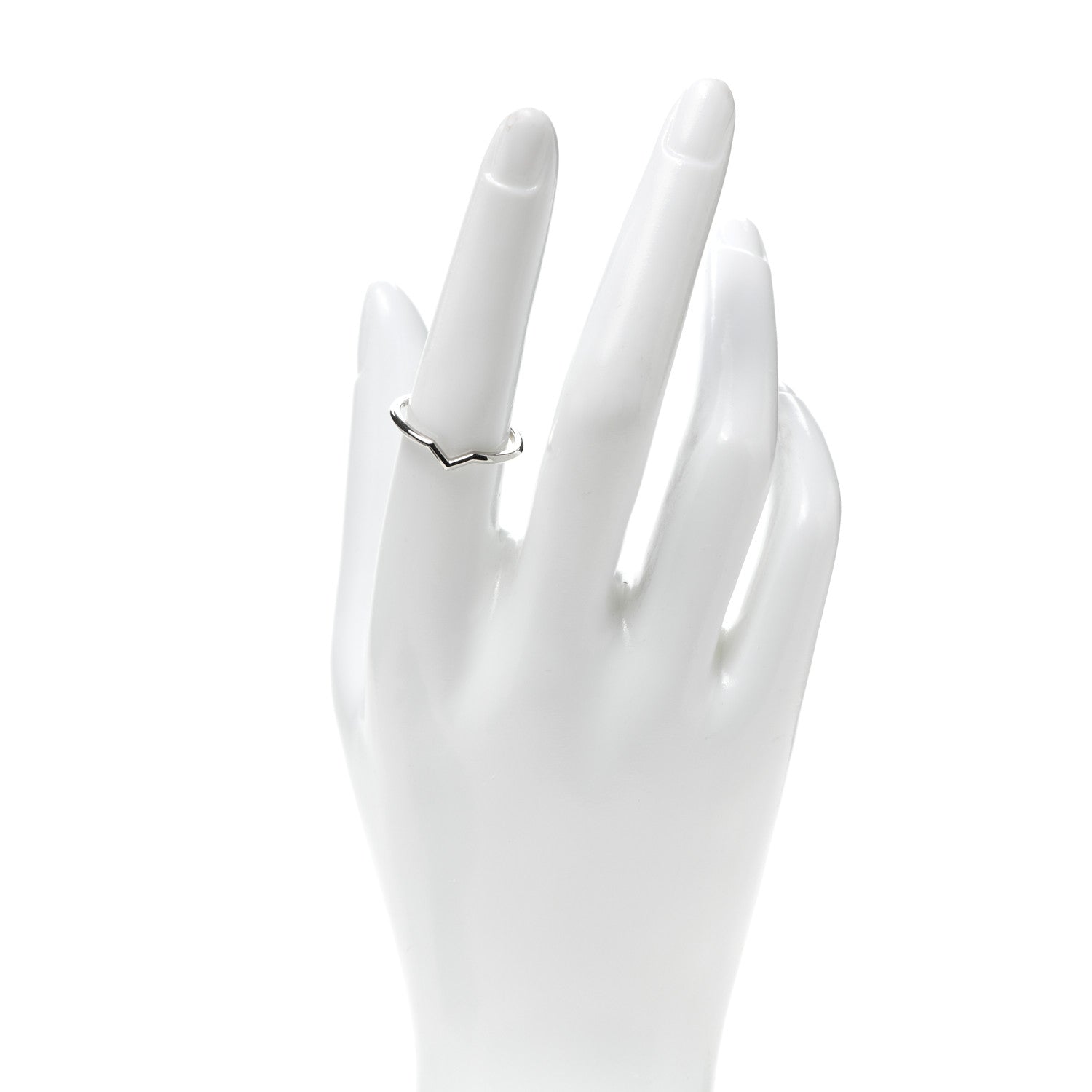 Tiffany Platinum V Band Ring 56 7.5 2 of 4