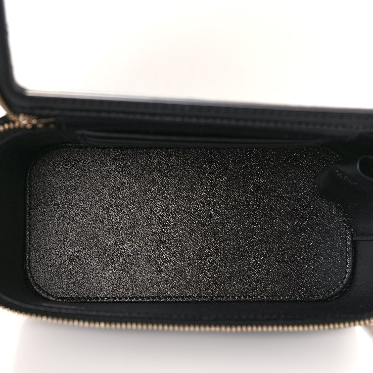 Chanel Lambskin Quilted Metal Small Top Handle Vanity Case With Chain Black 5 of 9