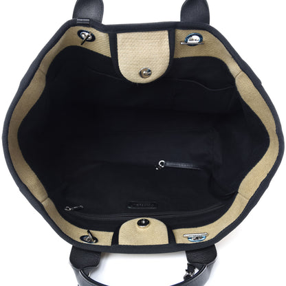 Chanel Canvas Medium Deauville Tote Beige Black 5 of 10