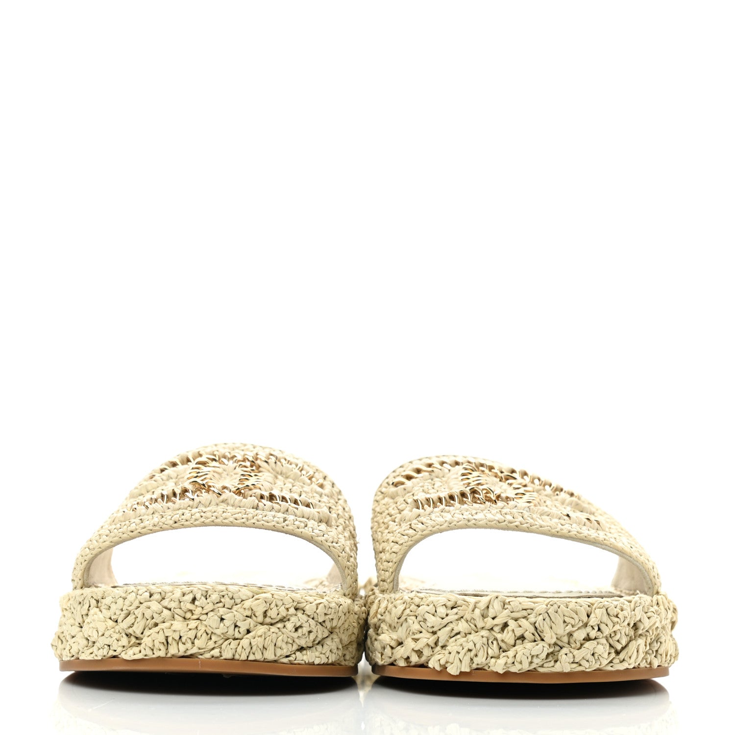 Chanel Cord Braided CC Mules 35 Light Beige 2 of 9