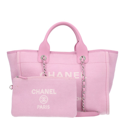 Chanel Mixed Fibers Small Deauville Tote Dark Pink 4 of 11