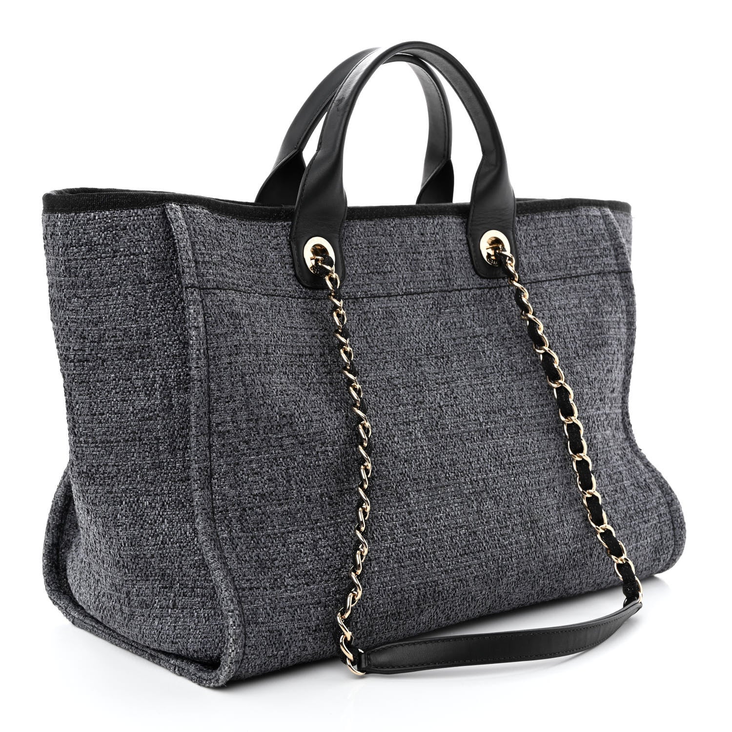 Chanel Lurex Boucle Medium Deauville Tote Black 3 of 11