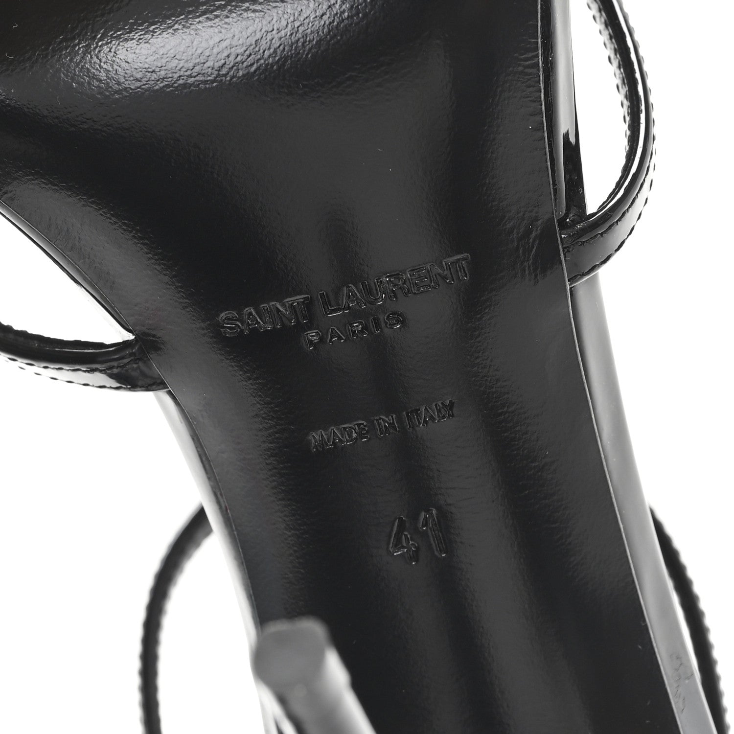Saint Laurent Vernice Chiffon Cassandra 100 Ankle Strap Sandals 41 Black 7 of 10