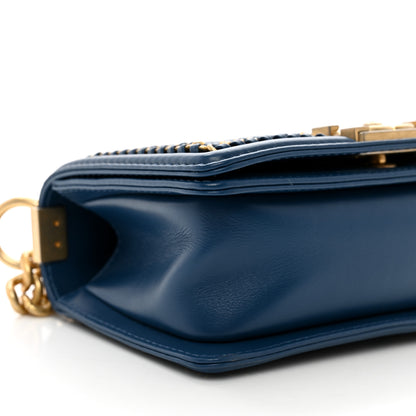 Chanel Lambskin Quilted Small Top Handle Boy Flap Navy 9 of 10