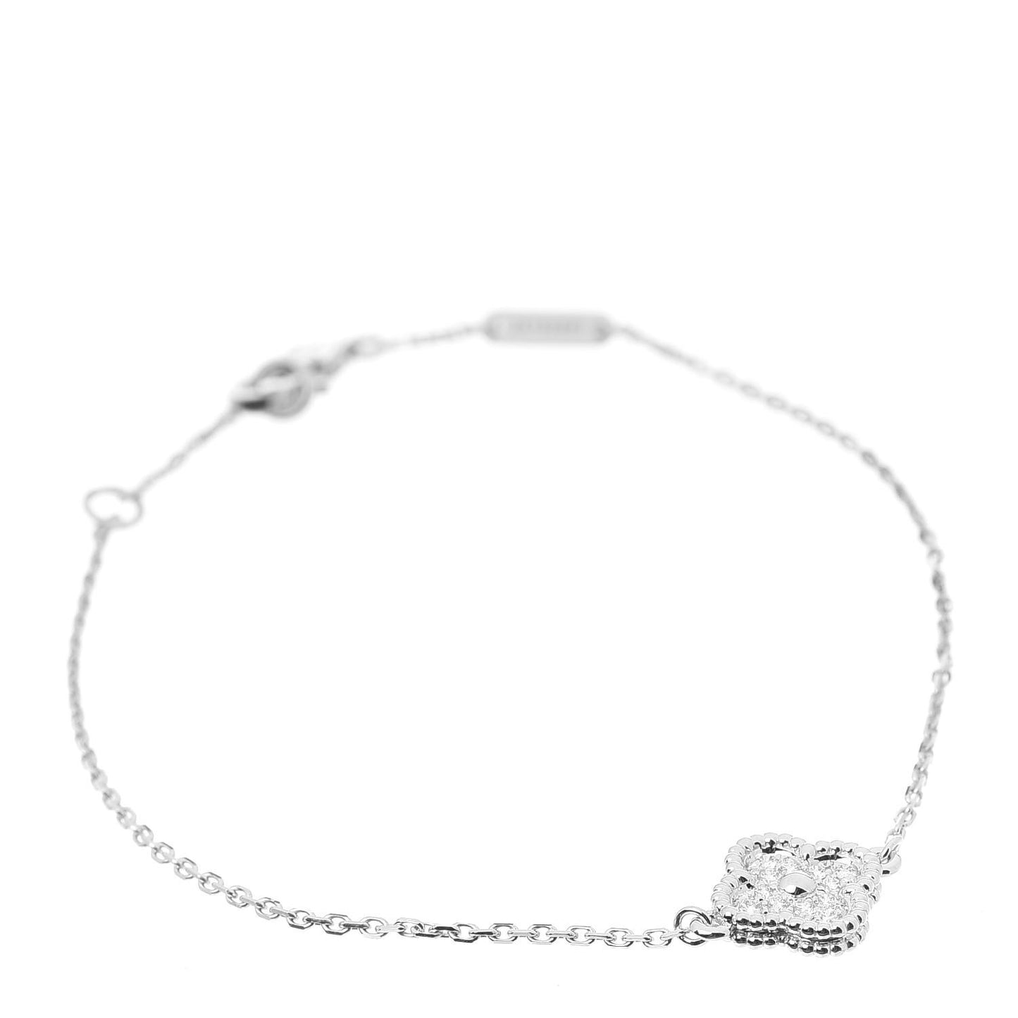 18K White Gold Diamond Sweet Alhambra Bracelet