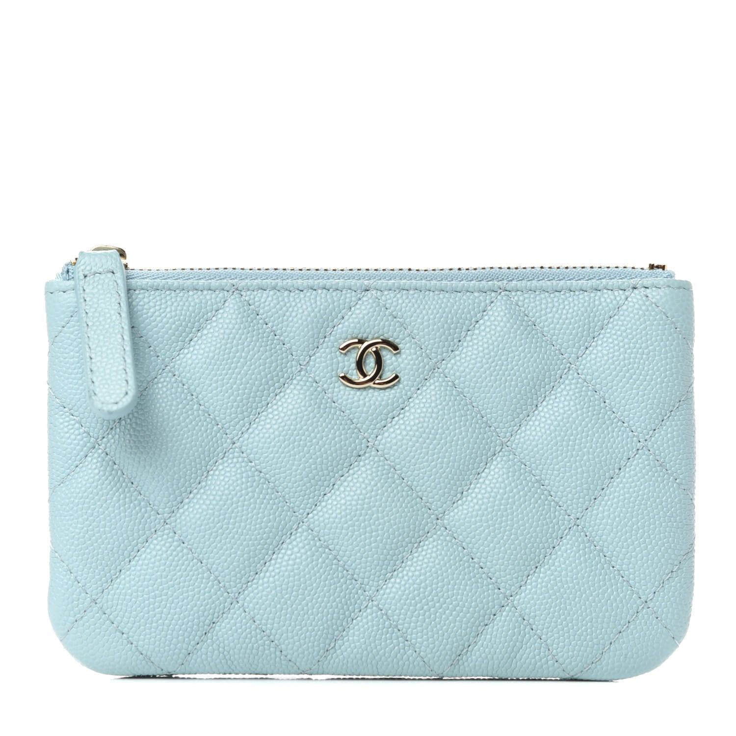 Chanel Caviar Quilted Small Cosmetic Case Light Blue 1 of 8