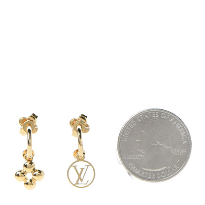 Louis Vuitton Brass Blooming Earrings Gold 2 of 5