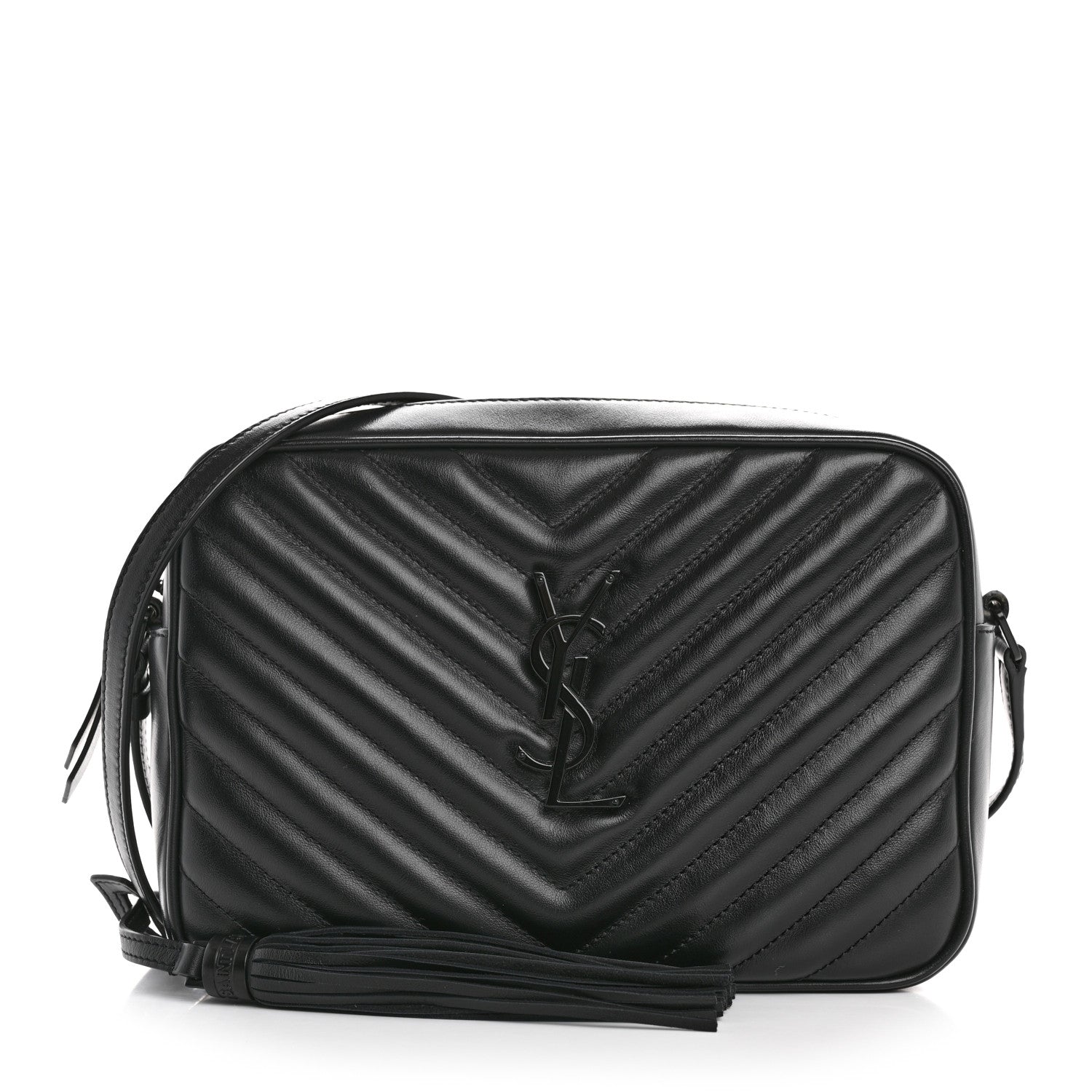Saint Laurent Calfskin Matelasse Monogram Monochrome Lou Camera Bag Black 1 of 10