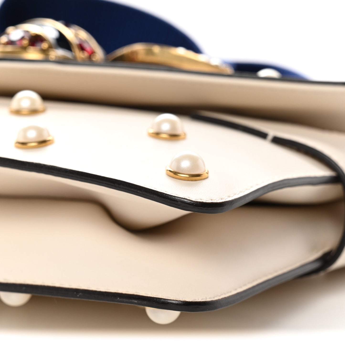 Nappa Pearl Studded Mini Queen Margaret Broadway Shoulder Bag Mystic White Mystic White
