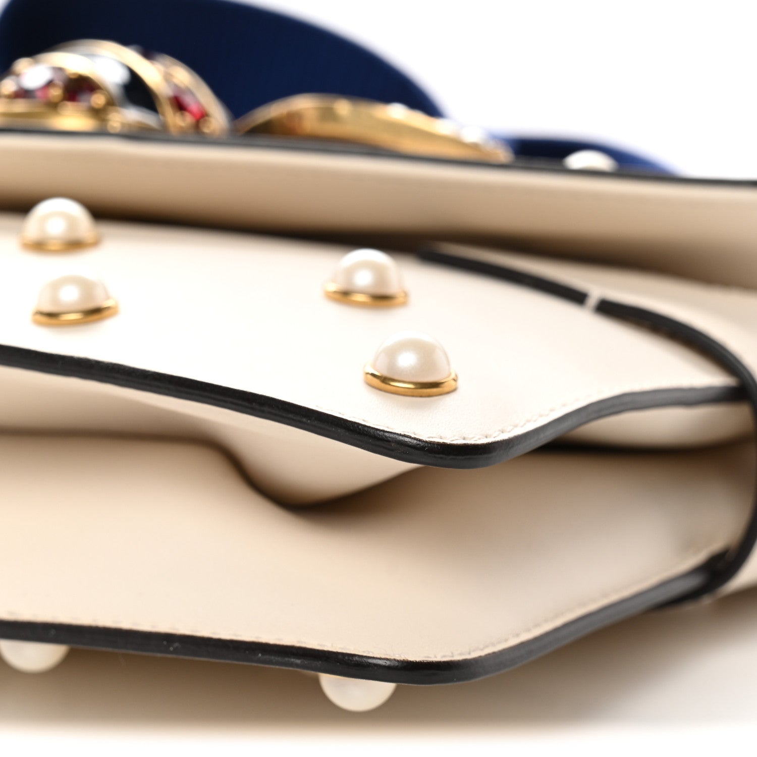 Gucci Nappa Pearl Studded Mini Queen Margaret Broadway Shoulder Bag Mystic White Mystic White 11 of 13