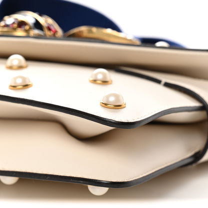 Gucci Nappa Pearl Studded Mini Queen Margaret Broadway Shoulder Bag Mystic White Mystic White 11 of 13