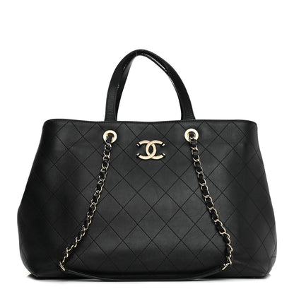 Chanel Calfskin Large Serial Shopper Tote Black 1 of 14