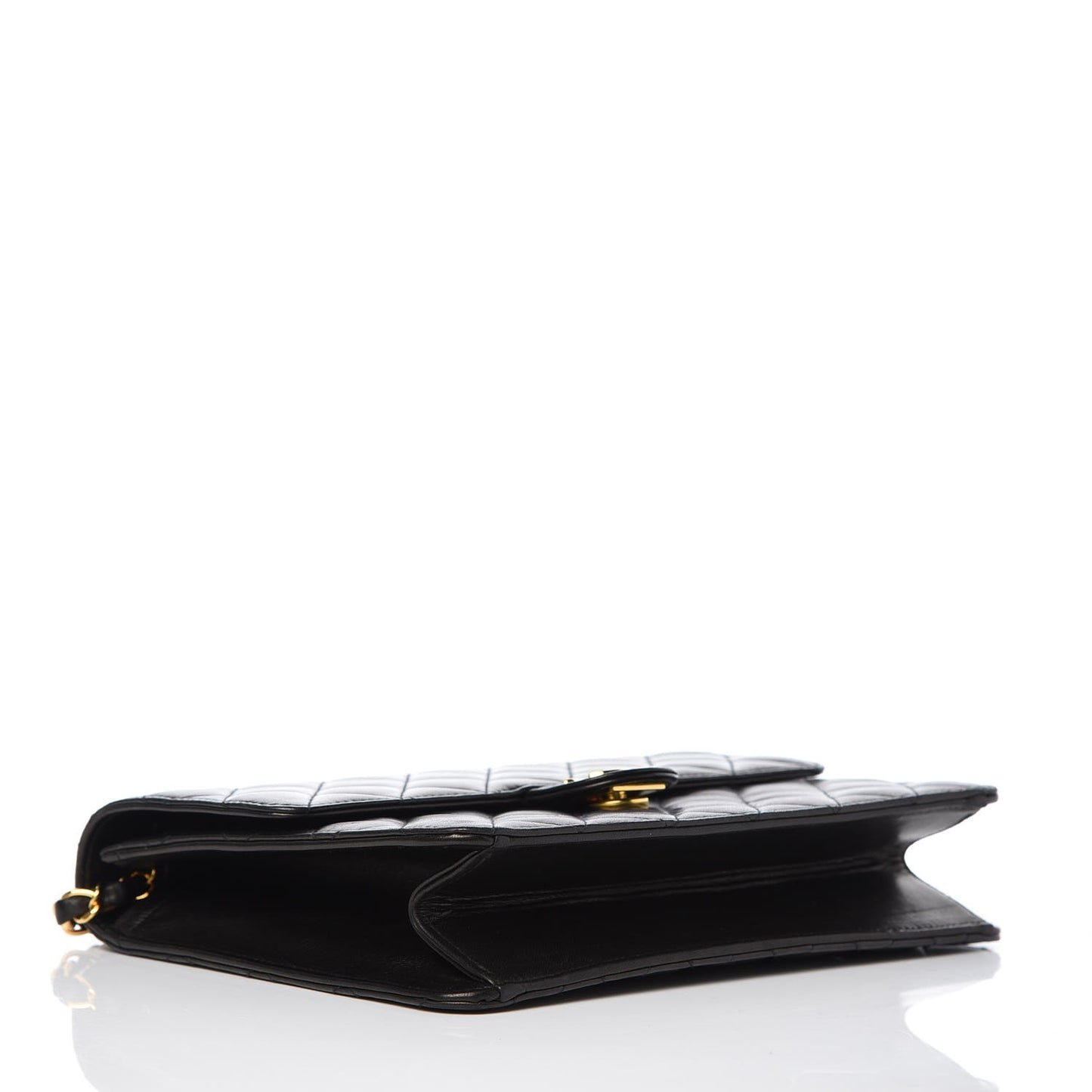 Lambskin Quilted Small Single Flap Bag Black