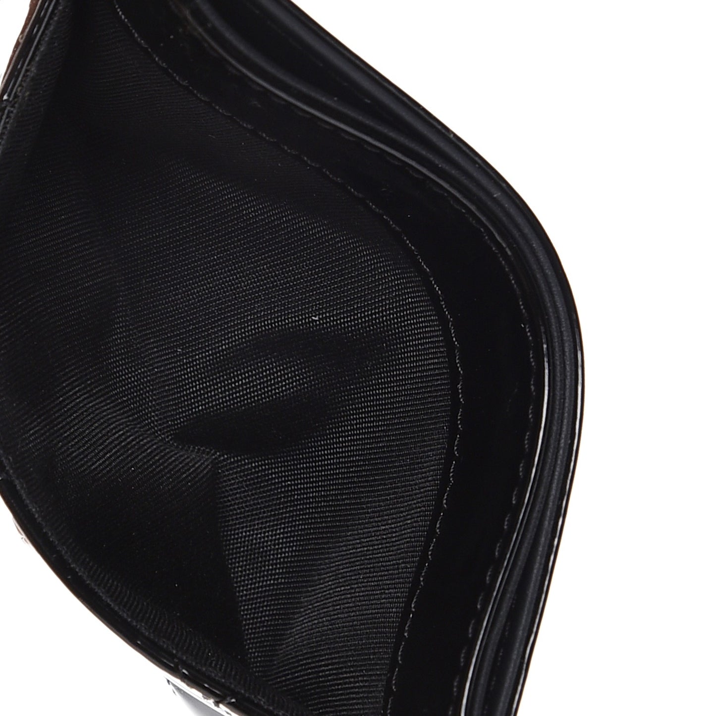 Patent Quilted Brilliant Card Holder Black