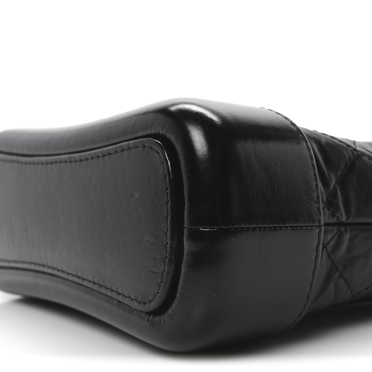 Aged Calfskin Quilted Small Gabrielle Hobo Black