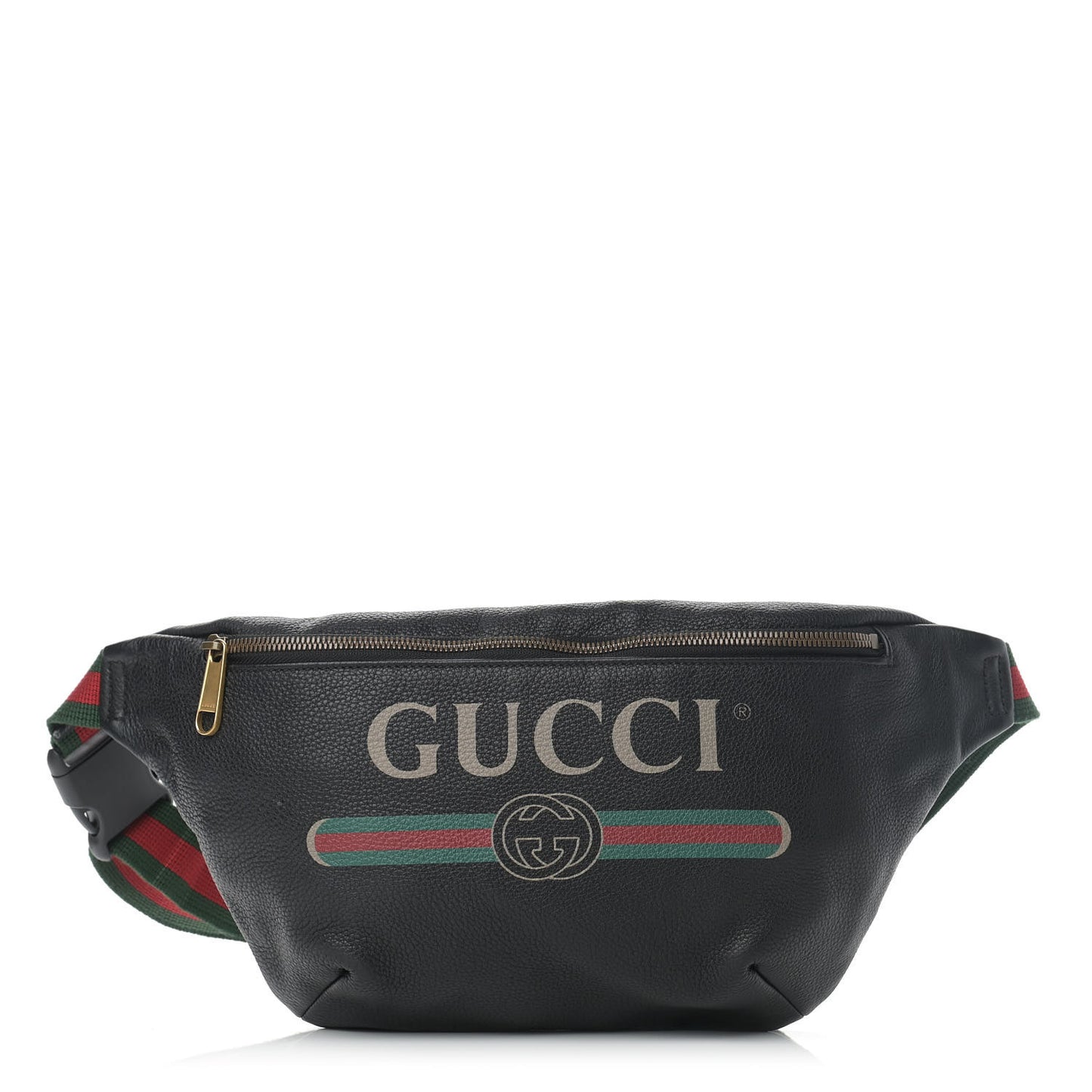 Grained Calfskin Logo Belt Bag Black
