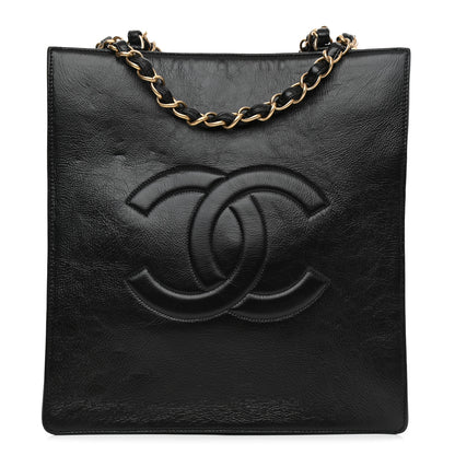 Chanel Shiny Aged Calfskin North South Shopping Bag Black 1 of 14