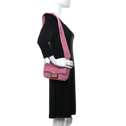 Fendi Terry Cloth Vitello Century Matte FF 1974 Embossed Belt Baguette Lollypop 2 of 9
