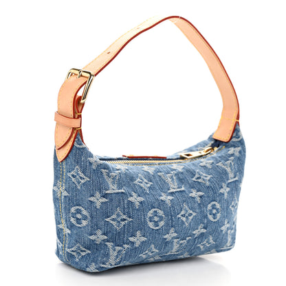 Louis Vuitton Monogram Denim Hills Pochette Blue 3 of 10