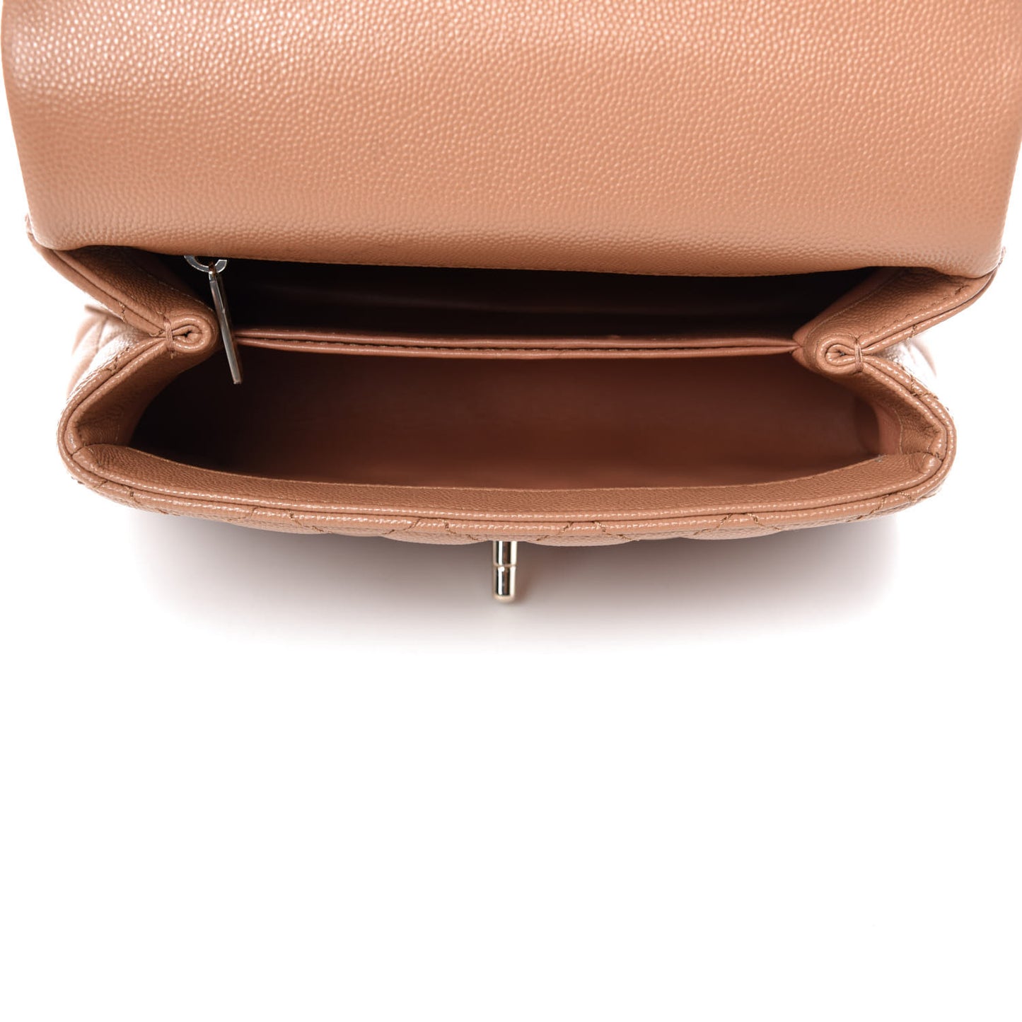 Caviar Quilted Mini Coco Handle Flap Brown